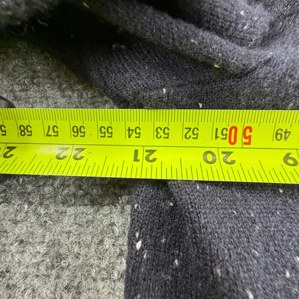 Everlane Mens Cashmere Crewneck Sweater Navy Blue Speckled Donegal Size L